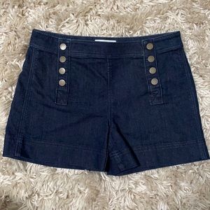 NWOT LOFT Dark Wash Sailor Denim Shorts Sz 2